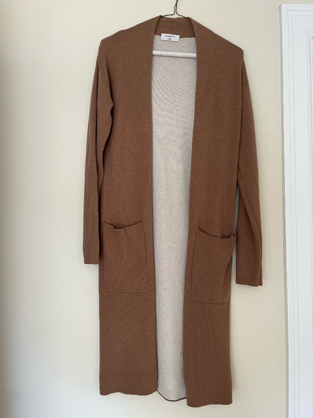 Aritzia Babaton Longline Wool Blend Camel Cardigan